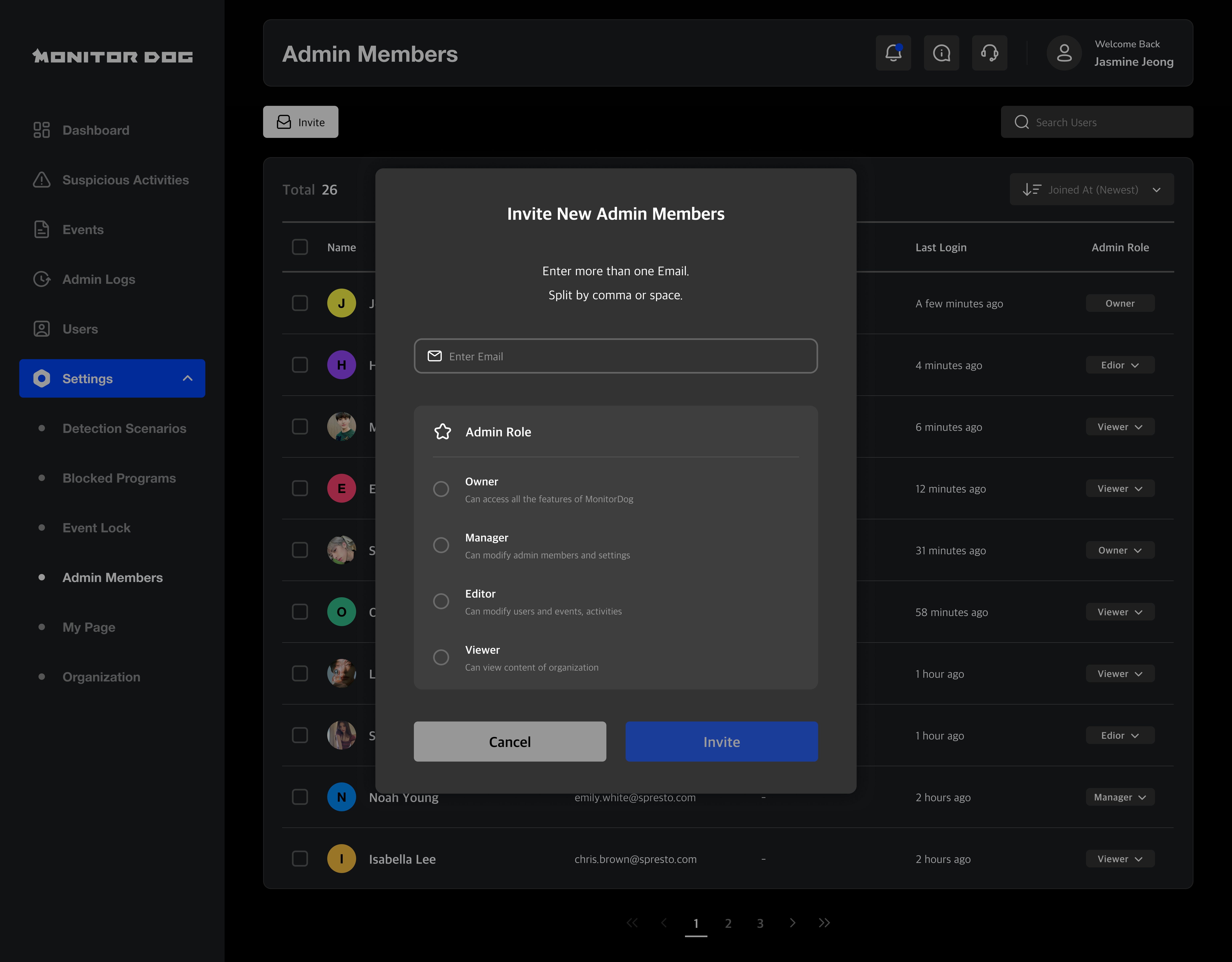 admin delete modal
