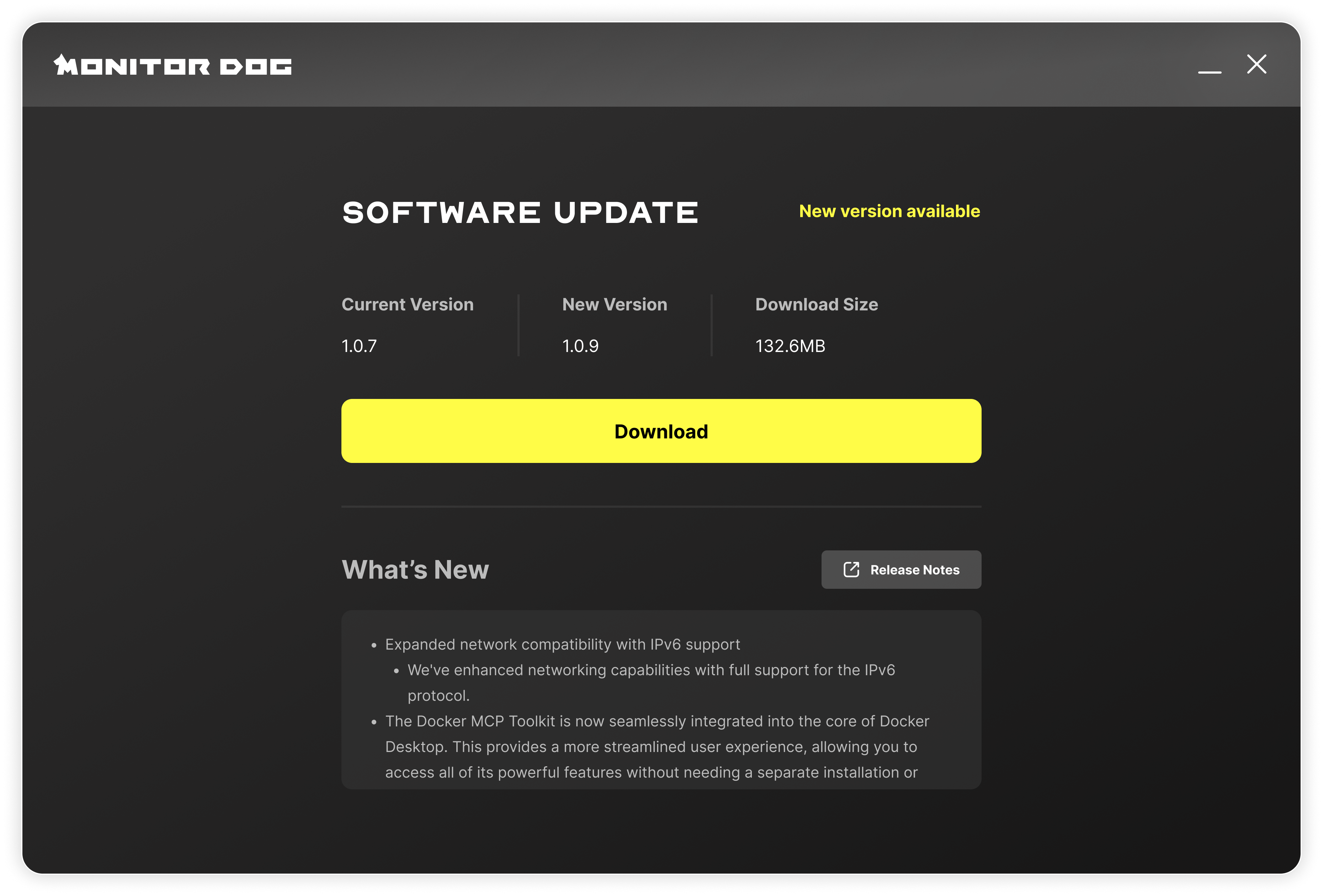 manual update window