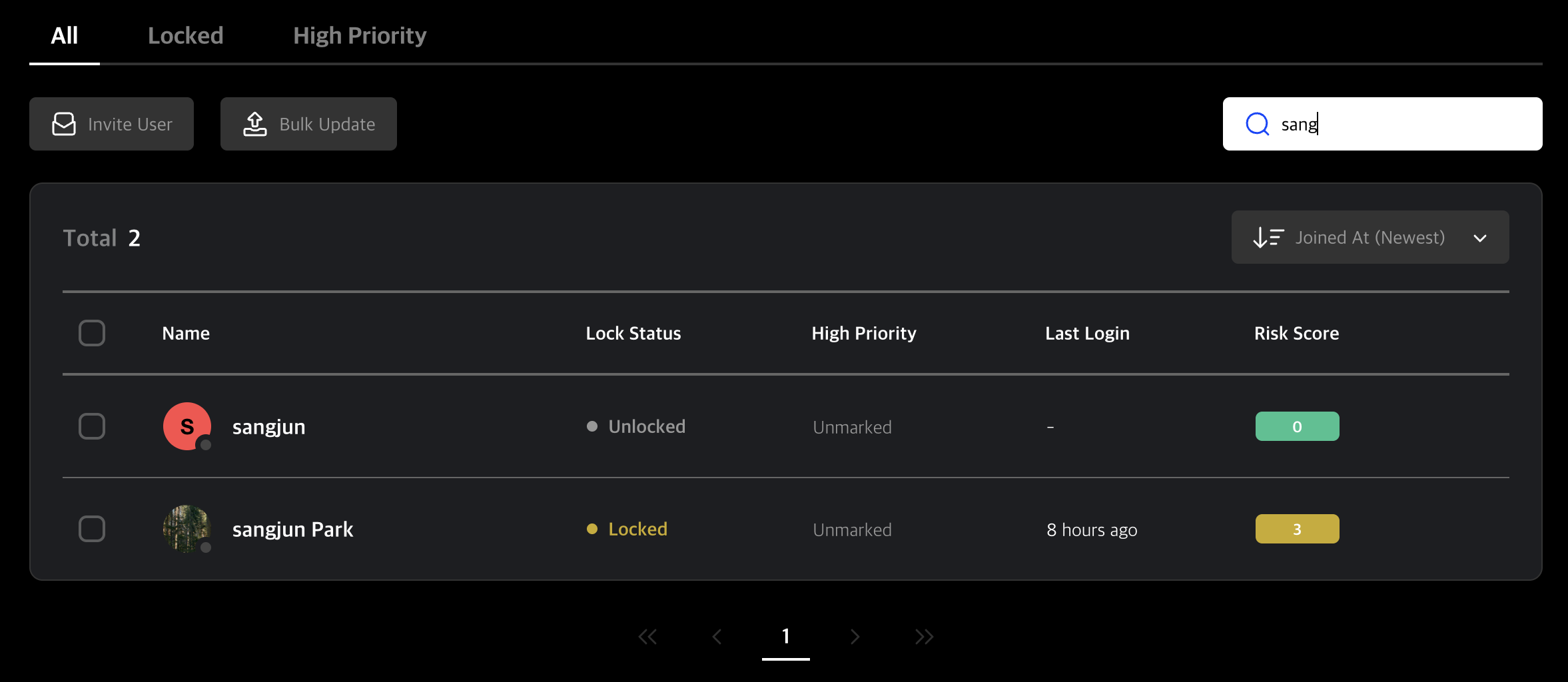 search user