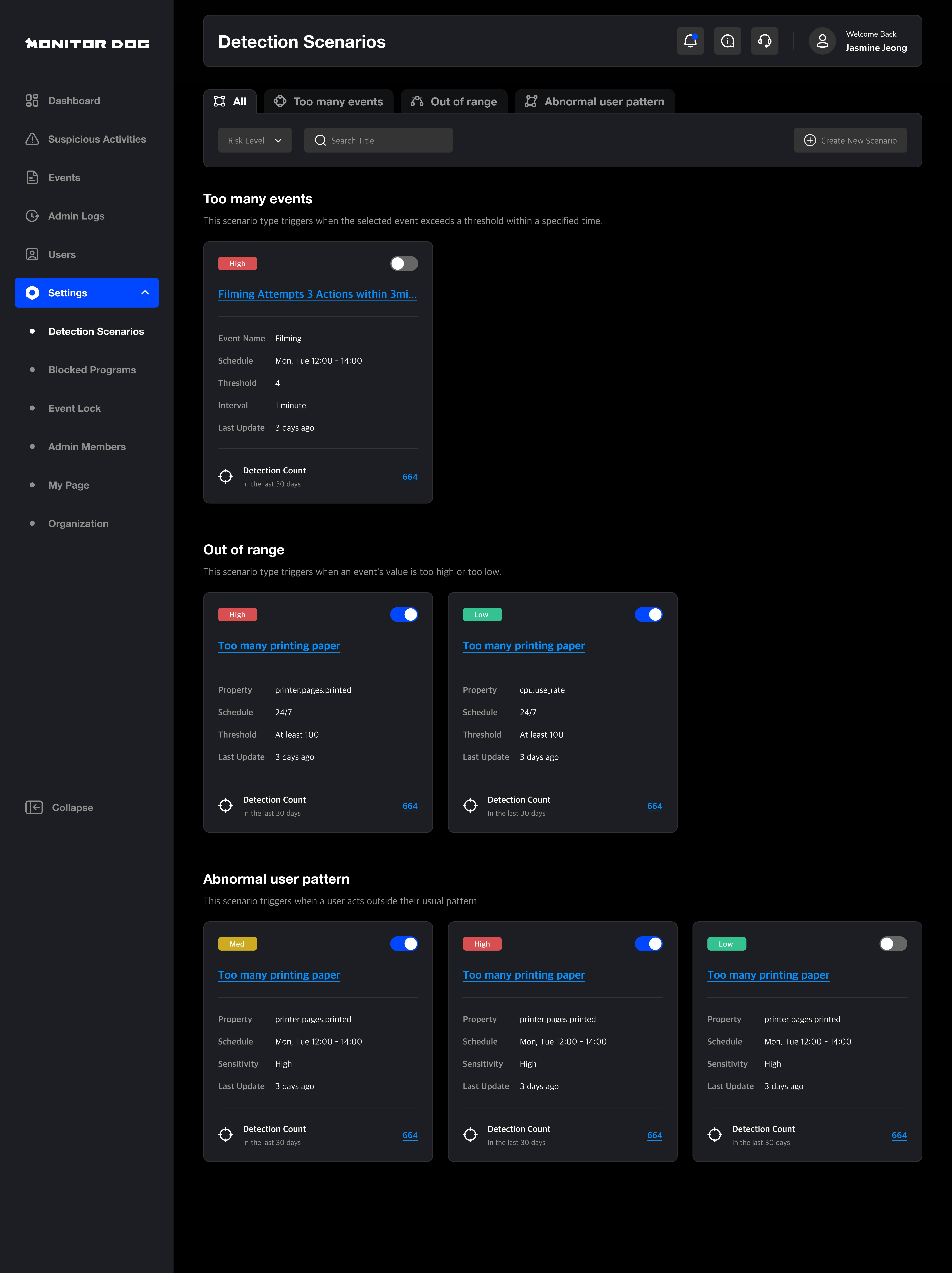 scenario page
